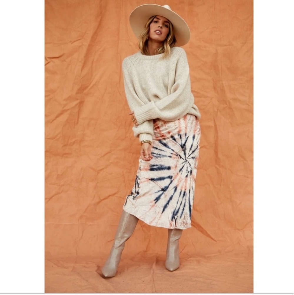 Free People Velvet Tye Dye Skirt